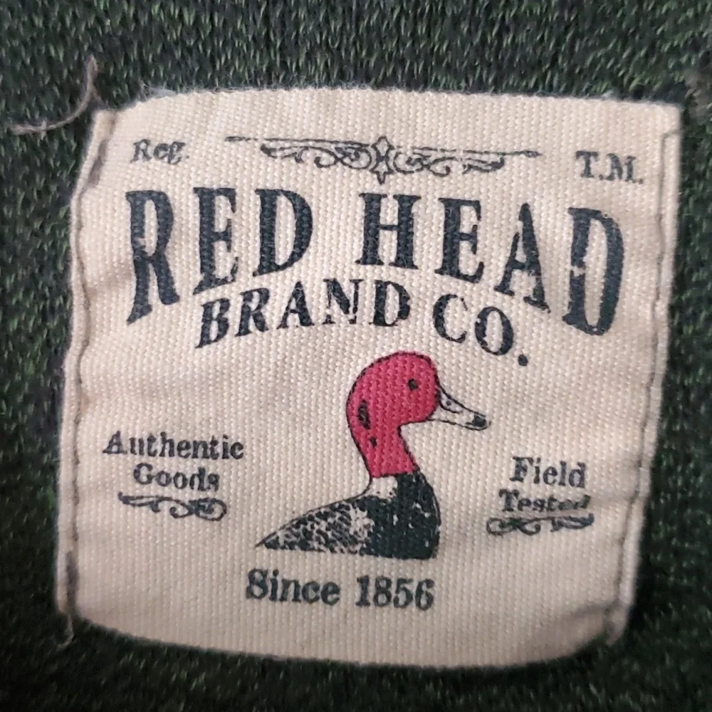 Red Head Brand Thermal Waffle Weave Long Sleeve‎ Forest Green Top Size Large